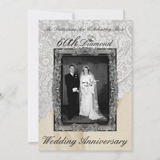 Diamanten bruiloft 60 jaar foto kaart (Voorkant)