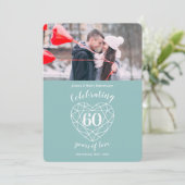 Diamanten bruiloft 60 jaar foto uitnodigingen (Staand voorkant)