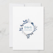 Diamanten bruiloft 60 jaar monogram bloemig kaart (Achterkant)