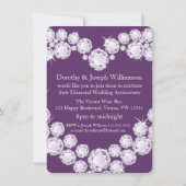 Diamanten bruiloft diamanten hart 60 feest uitnodi kaart (Achterkant)