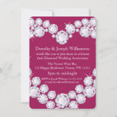 Diamanten bruiloft diamanten hart 60 feest uitnodi kaart (Achterkant)