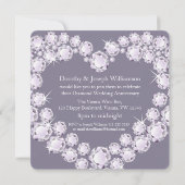 Diamanten bruiloft diamanten hart 60 feest uitnodi kaart (Achterkant)