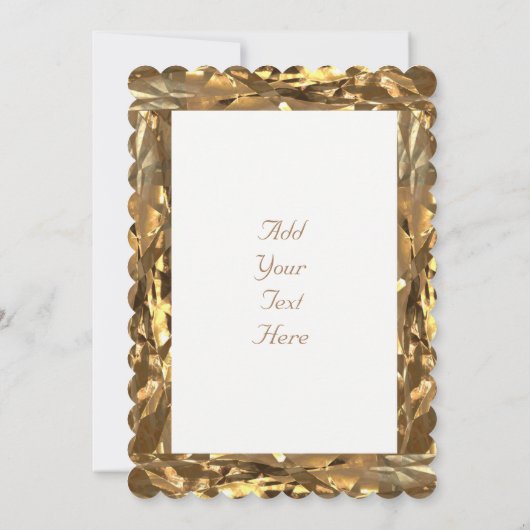Diamanten Bruiloft Feest Elegeant Goud Kaart (Achterkant)