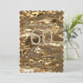 Diamanten Bruiloft Feest Elegeant Goud Kaart (Staand voorkant)