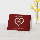 Diamanten Bruiloft Hart Jubileum Kaart (Gele Bloem)