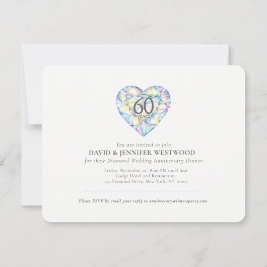 Diamanten bruiloft liefde zo sterk hart waterverf  kaart (Achterkant)