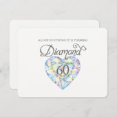 Diamanten bruiloft liefde zo sterk hart waterverf  kaart (Voorkant / Achterkant)