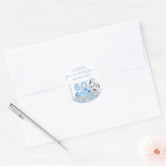 Diamanten Bruiloft Ronde Sticker (Envelop)