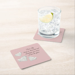 Diamanten & Champagne Citaat – Dear Life Editie Kartonnen Onderzetters