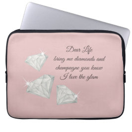 Diamanten & Champagne Citaat – Dear Life Editie Laptop Sleeve