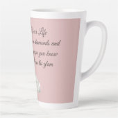 Diamanten & Champagne Citaat – Dear Life Editie Latte Mok (Rechts)
