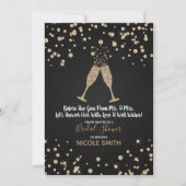 Diamanten Champagne Toast Moderne Bruidsdouche Kaart (Voorkant)