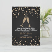 Diamanten Champagne Toast Moderne Bruidsdouche Kaart (Staand voorkant)