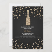 Diamanten Champagne Toast Moderne Bruidsdouche Kaart (Achterkant)
