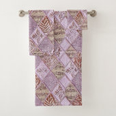 diamanten Design in pinks Bad Handdoek (Insitu)