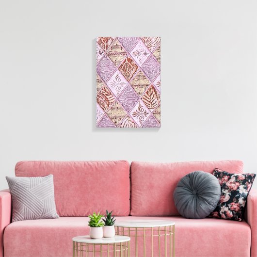 diamanten Design in pinks Canvas Afdruk (Insitu (Woonkamer))