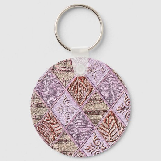diamanten Design in pinks Sleutelhanger (Voorkant)