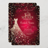 Diamanten, Dress, Red Sweet 16 Kaart (Voorkant / Achterkant)