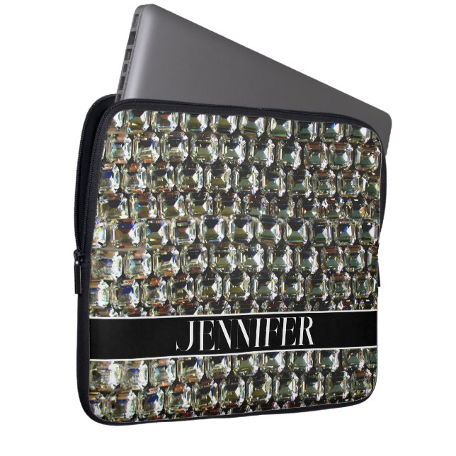 diamanten, edelstenen sieraden laptop sleeve (Voorkant Rechts)