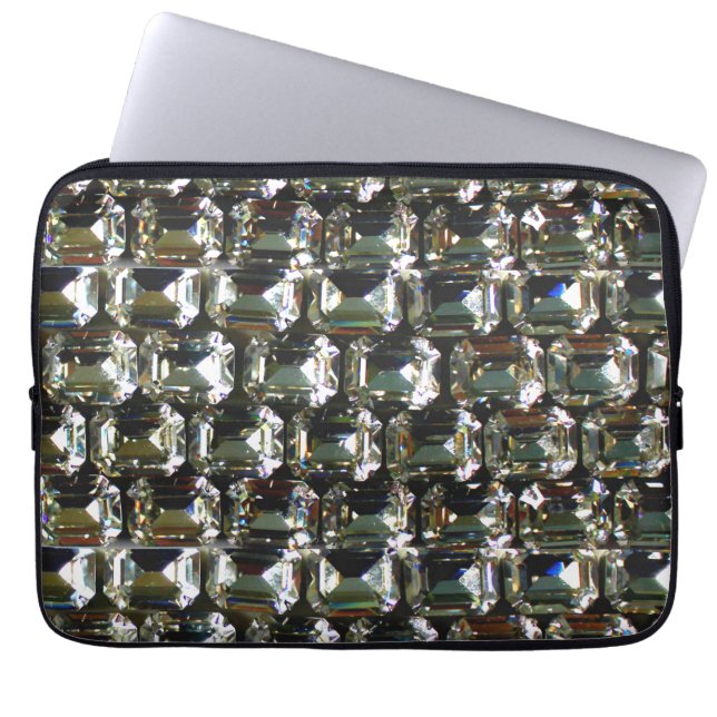 Diamanten edelstenen strass laptop sleeve (Voorkant)