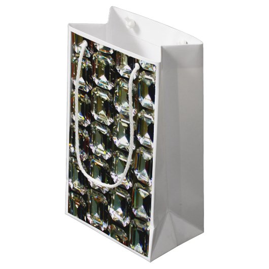 Diamanten, elegant  edelstenen patroon klein cadeauzakje (Voorkant Gekanteld)