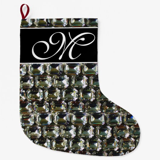 Diamanten, elegante  paarse edelstenen grote kerstsok (Voorkant)