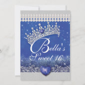 Diamanten en Bling Sweet 16 Quince Uitnodigingen (Achterkant)