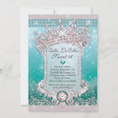 Diamanten en Bling Sweet 16 Quince Uitnodigingen (Voorkant)