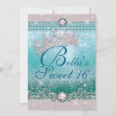 Diamanten en Bling Sweet 16 Quince Uitnodigingen (Achterkant)