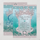 Diamanten en Bling Sweet 16 Quince Uitnodigingen (Voorkant / Achterkant)