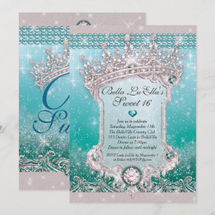 Diamanten en Bling Sweet 16 Quince Uitnodigingen