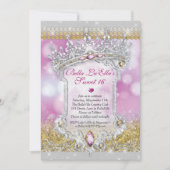 Diamanten en Bling Sweet 16 Quince Uitnodigingen (Voorkant)