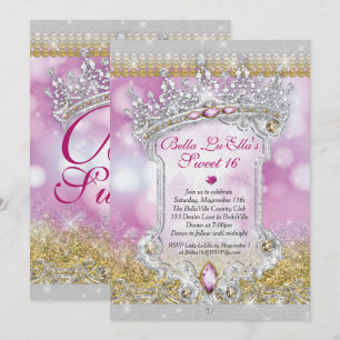Diamanten en Bling Sweet 16 Quince Uitnodigingen