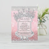 Diamanten en Bling Sweet 16 Quince Uitnodigingen (Staand voorkant)