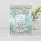 Diamanten en Bling Sweet 16 Quince Uitnodigingen (Staand voorkant)