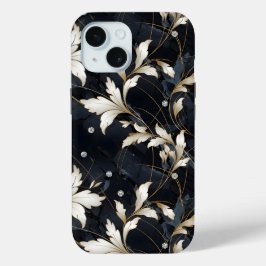 Diamanten en bloemen iPhone 15 case