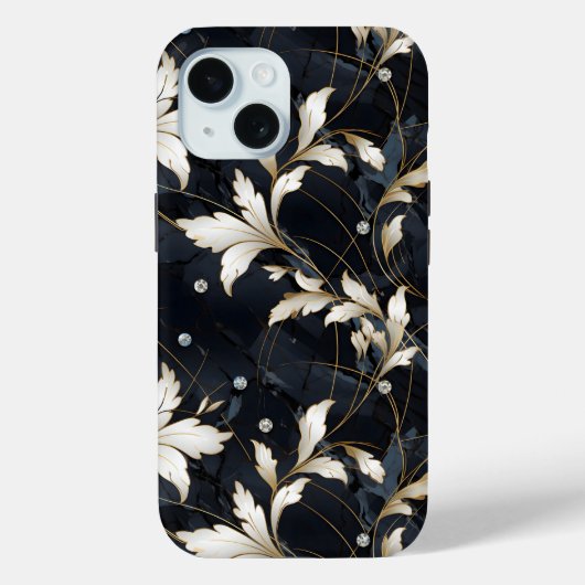 Diamanten en bloemen Case-Mate iPhone case (Achterkant)