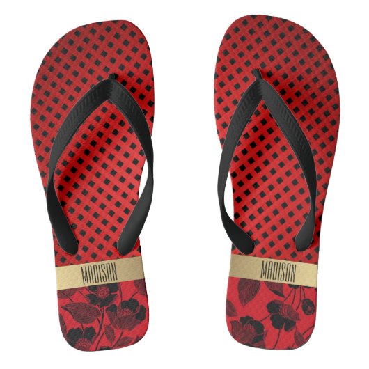 Diamanten en bloemen teenslippers (Voetbed)