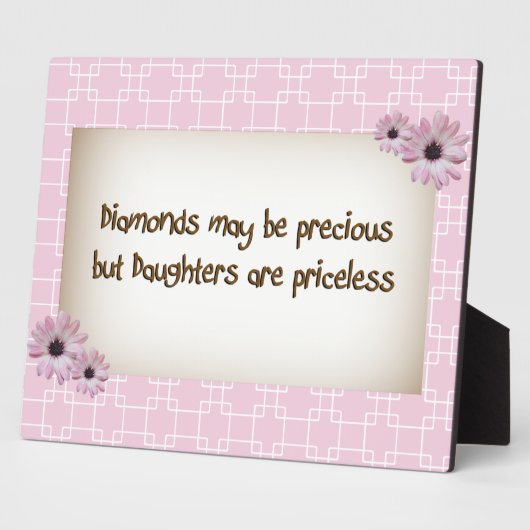 Diamanten en Daughters zijn Pricless Plaque Fotoplaat (Zijkant)