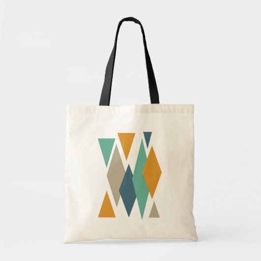 Diamanten en driehoeken Mid Century Moderne Canvas Tote Bag (Voorkant)