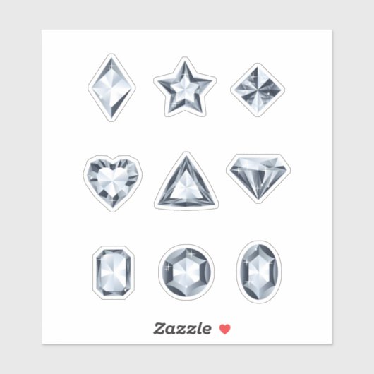 Diamanten en edelstenen stickers (Vel)