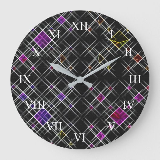 Diamanten en kroesmuur grote klok (Voorkant)