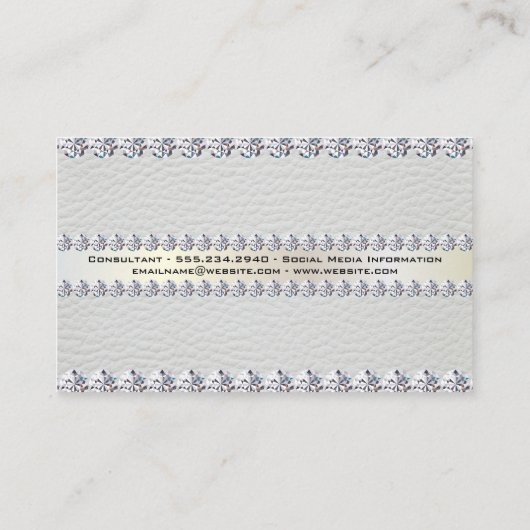 diamanten en leder visitekaartje (Achterkant)