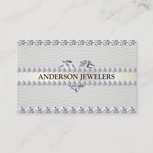 diamanten en leder visitekaartje (Voorkant)