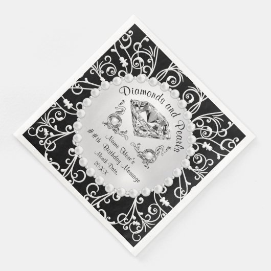 Diamanten en parelmoerassen servet (Hoek)