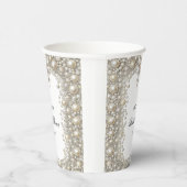 Diamanten en Parels Boog Bruidsfeest Papieren Bekers (Rechts)