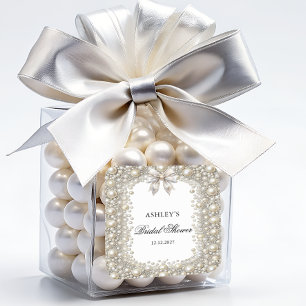 Diamanten en Parels Bruidsuitvaart Vierkante Sticker