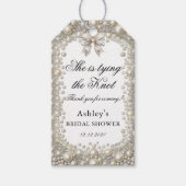 Diamanten en Parels Elegant Vrijgezellenfeest Cadeaulabel (Voorkant)