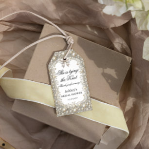 Diamanten en Parels Elegant Vrijgezellenfeest Cadeaulabel