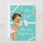 Diamanten en parezen  babymeisje kaart (Achterkant)